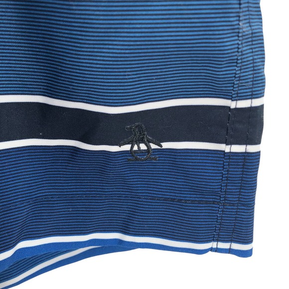 Original Penguin NEW Mens Size 36 Blue Striped Board Shorts Swimwear Swim Shorts - Picture 5 of 7